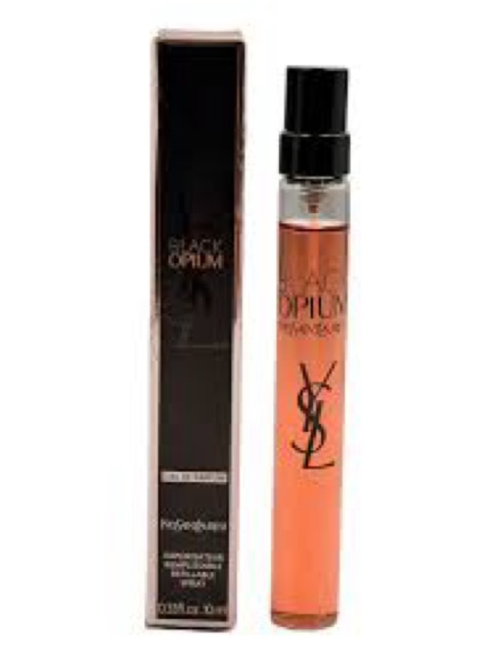Black Opium Yves Saint Laurent Travel Spray Vial with Black Cap